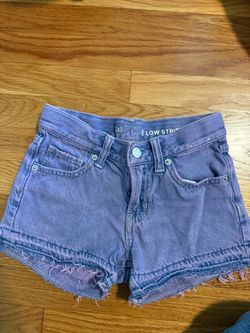 GAP Lavender Faded Denim Low-Rise Shorts